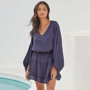 Paros Textured Balloon Sleeve Dress